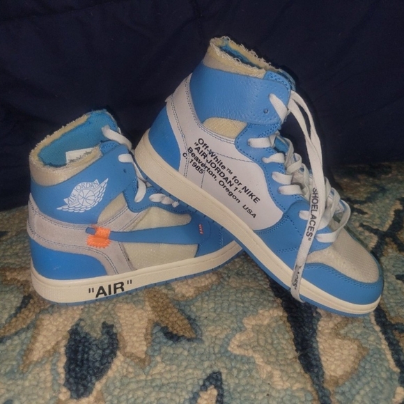 NIKE Air Jordan Retro UNC OFF-WHITE SIZE 7 Blue - Picture 6 of 10